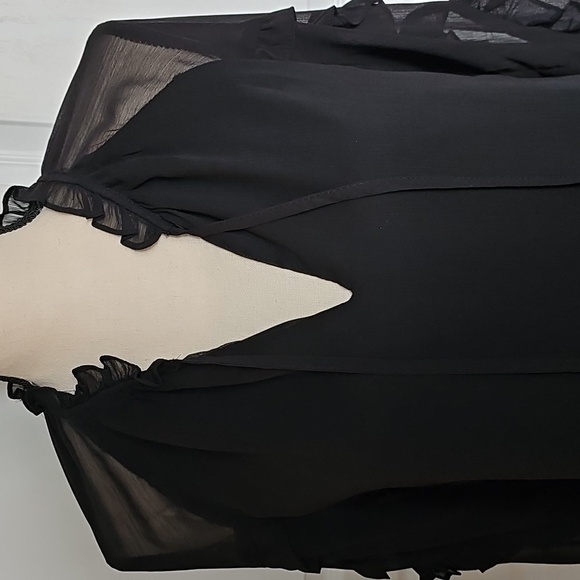 Express Black Ruffled Blouse - Picture 4 of 7